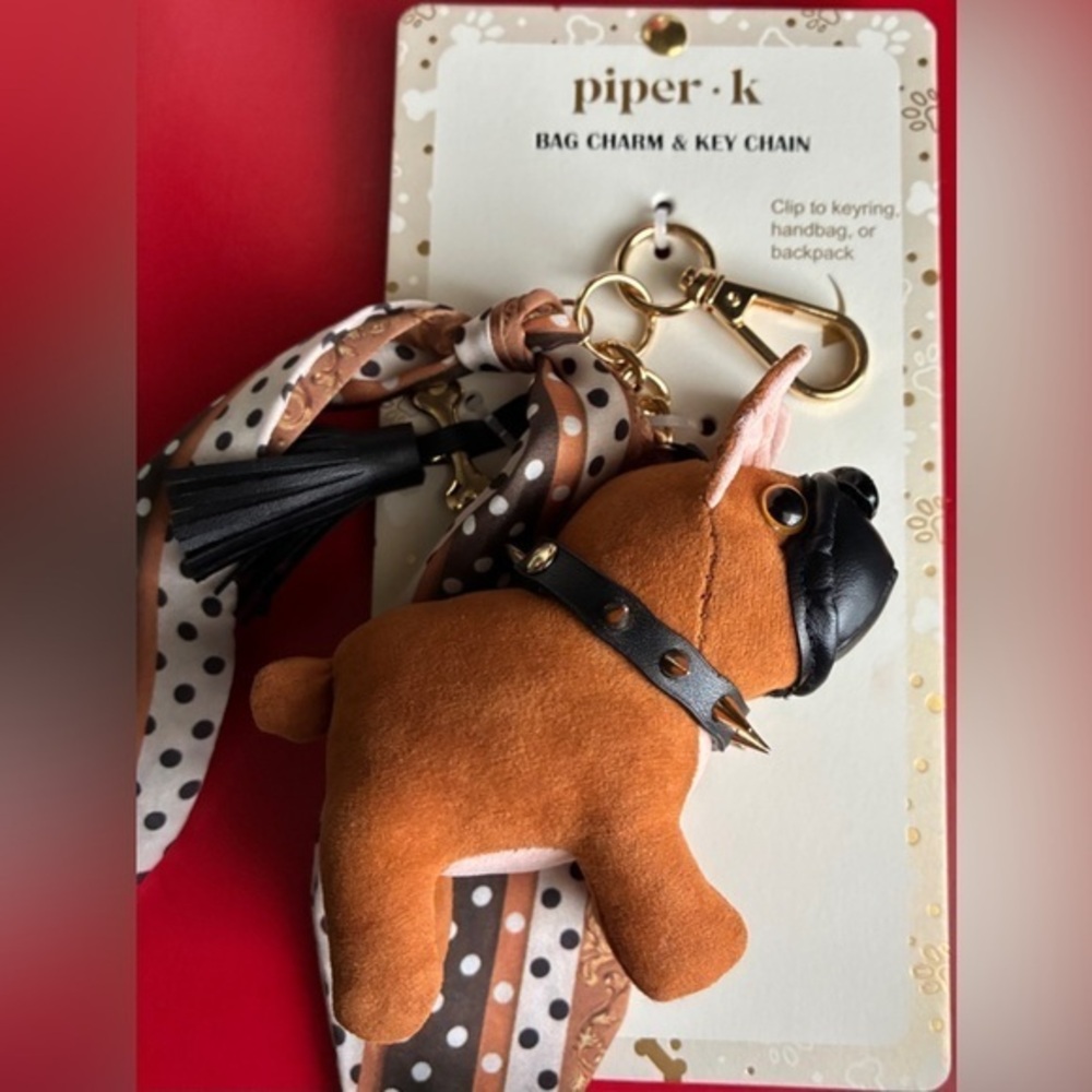 Piper K Brown Dog Key & Card Holder